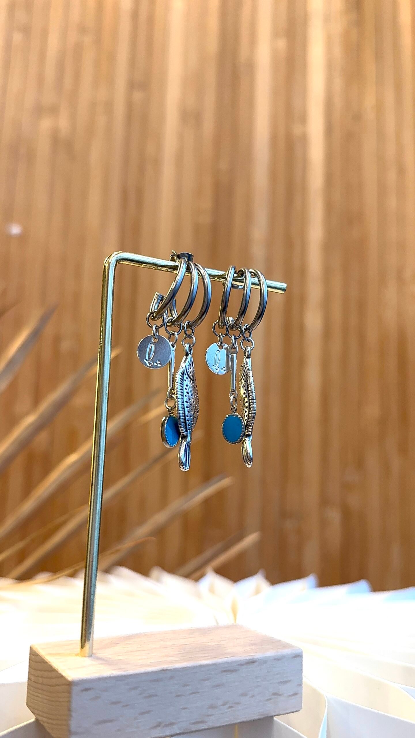 Boucles d'oreilles FISH bleu – Image 2