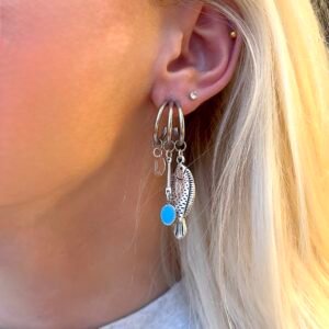 Boucles d'oreilles FISH bleu