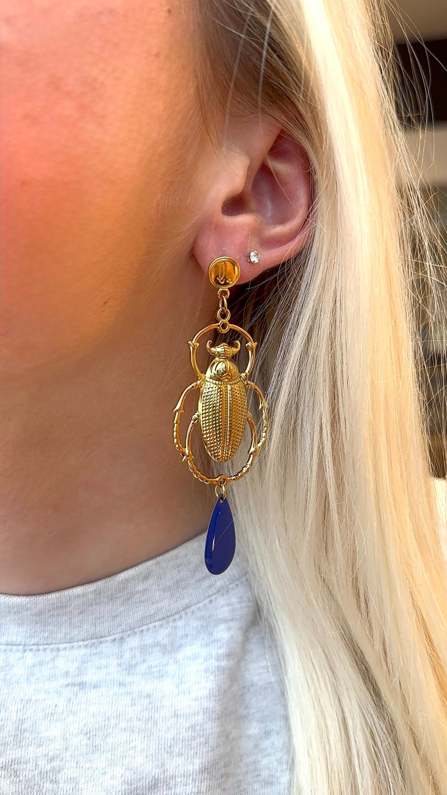 Boucles d'oreilles ROMANE bleu – Image 2