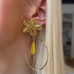 Boucles d'oreilles THEA moutarde
