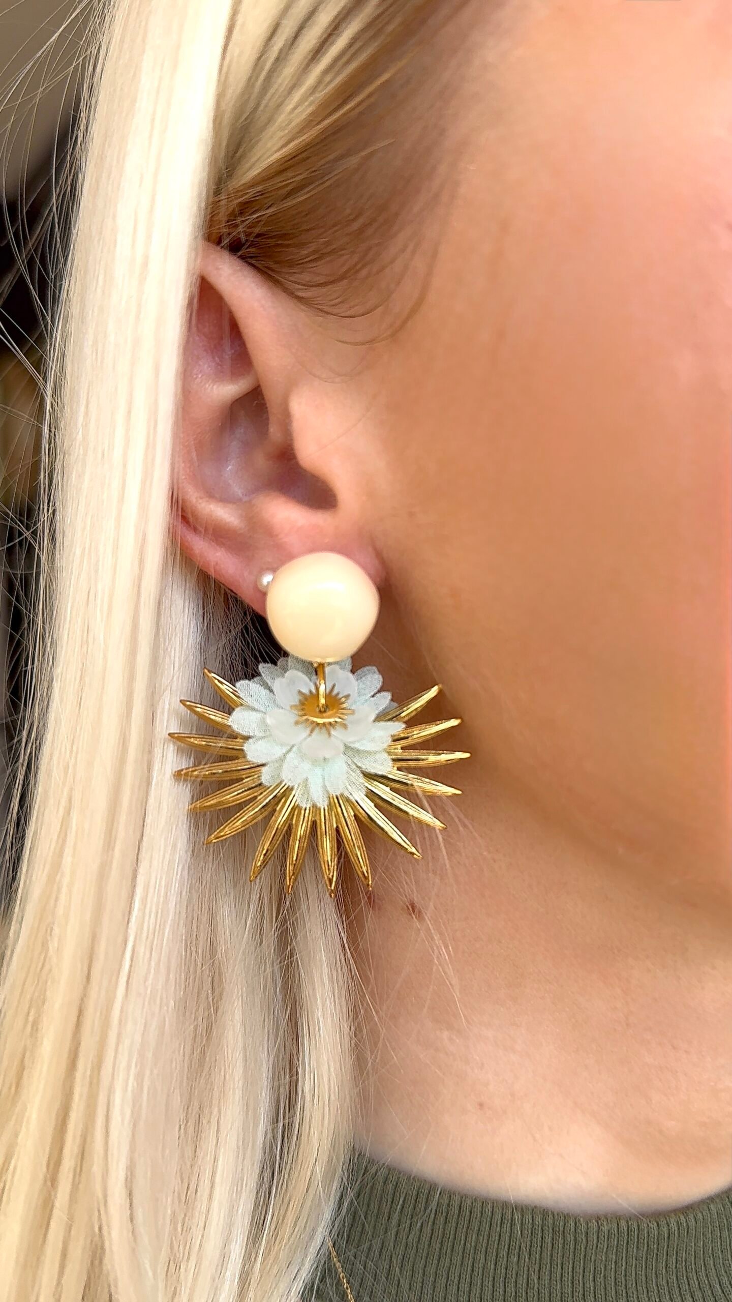 Boucles d'oreilles VAIANA vert d'eau – Image 2