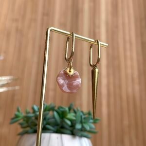 Boucles d'oreilles GISLAINE rose