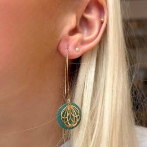 Boucles d'oreilles ASSIA bleu vert