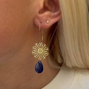 Boucles d'oreilles OEILLET bleu
