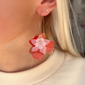 Boucles d'oreilles ANJALI corail, rose