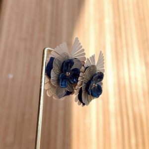 Boucles d'oreilles BARBARA bleu, nude