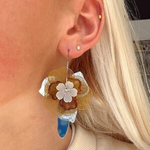 Boucles d'oreilles FYNA marron