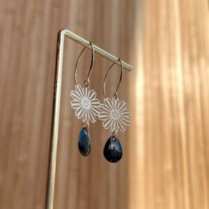 Boucles d'oreilles OEILLET noir
