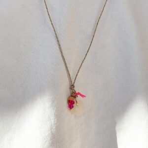 Collier KALI rose, blanc