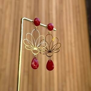 Boucles d'oreilles FLORÜS rouge