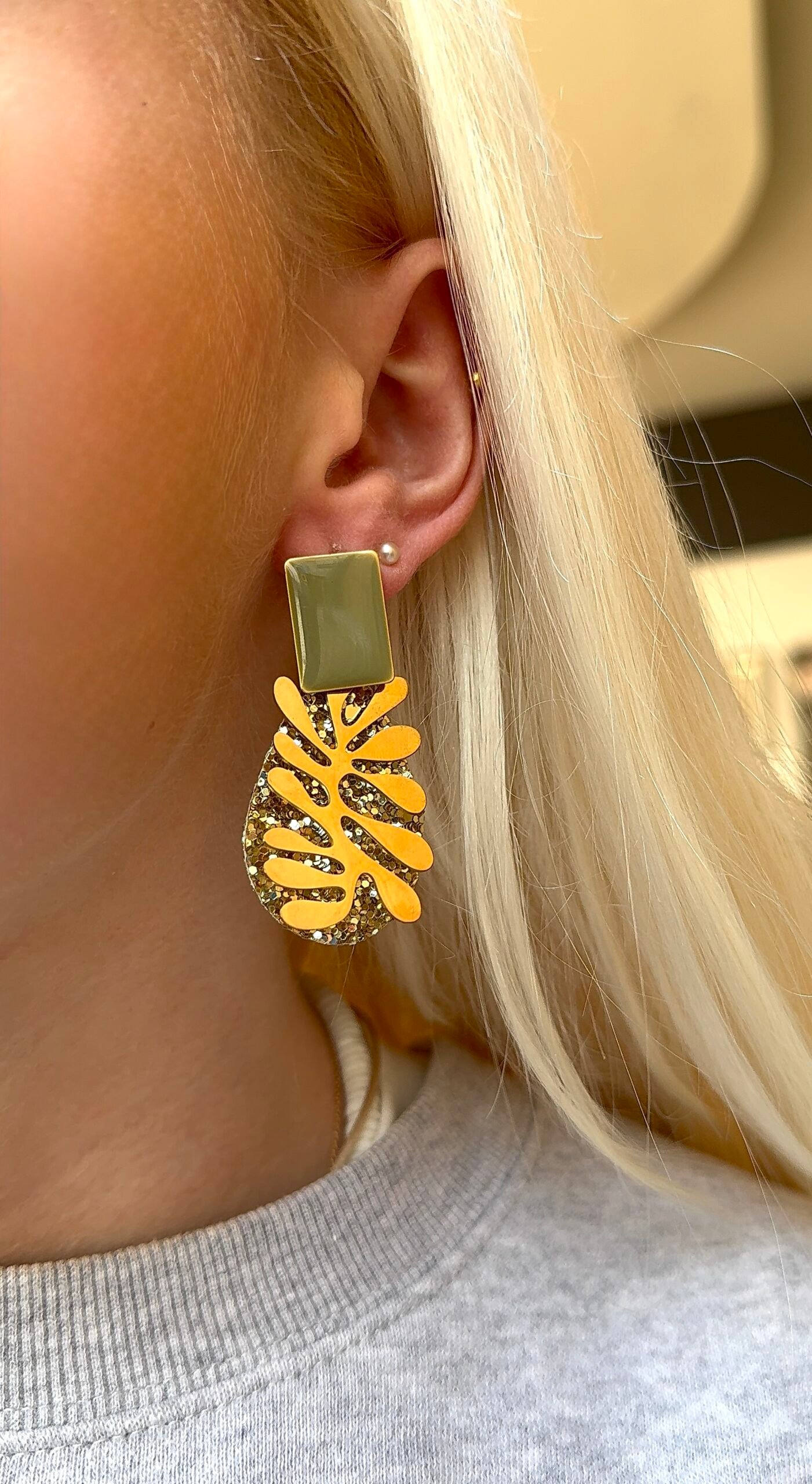 Boucles d'oreilles MARYNN kaki