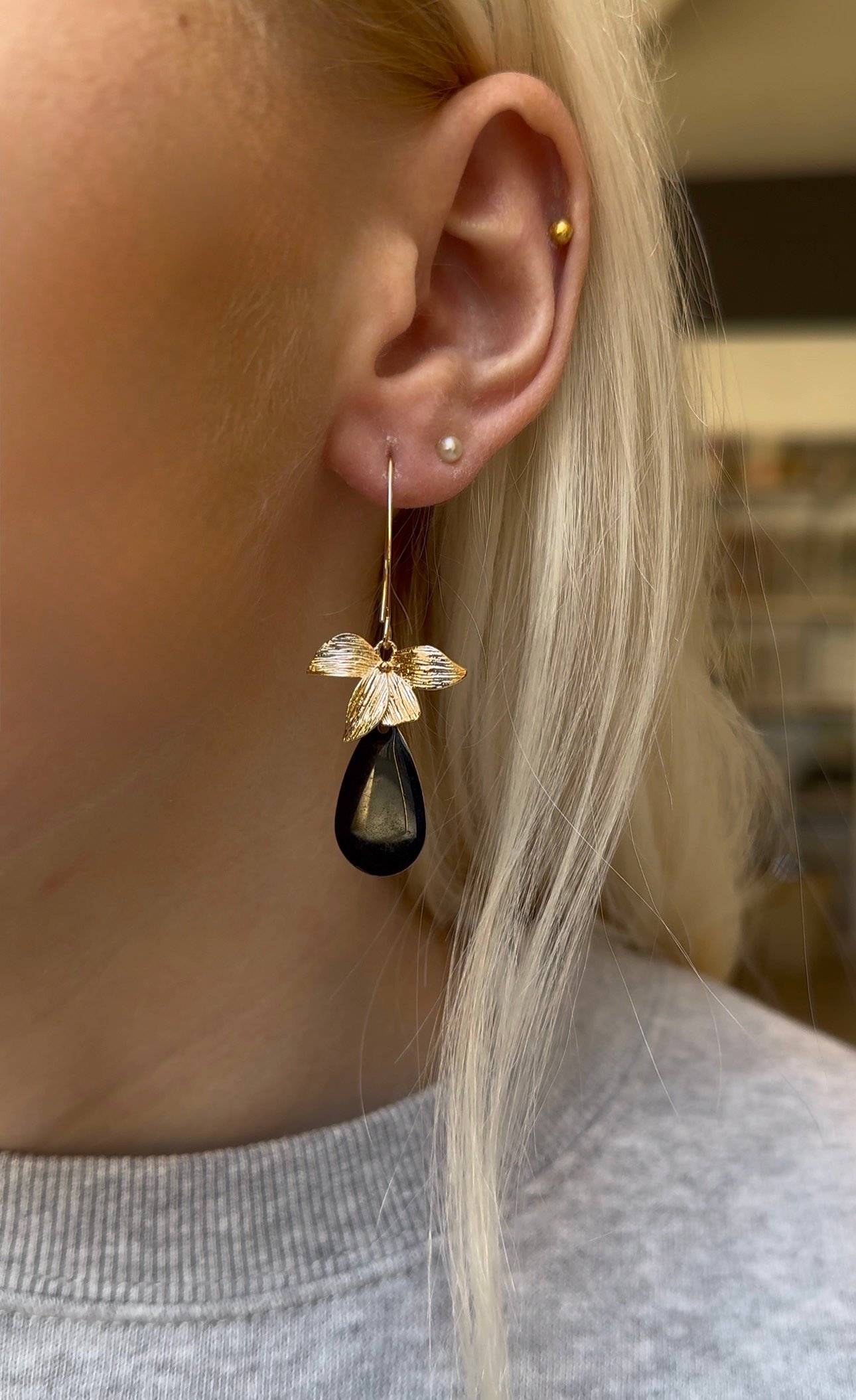 Boucles d'oreilles SUZON noir – Image 2