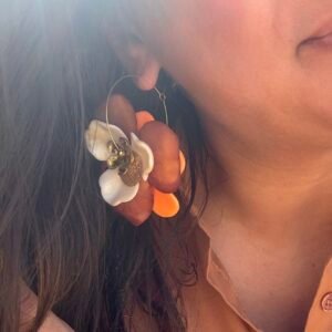 Boucles d'oreilles AMALIA orange, vieux rose