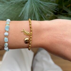 Bracelet LALOO doré, blanc