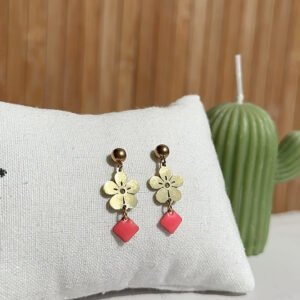 Boucles d'oreilles FLEUR rose
