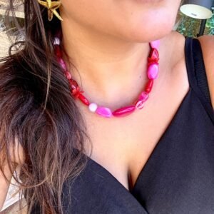 Collier SOLEIL nuance de rose