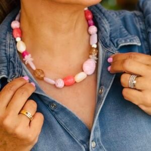 Collier SOLEIL nuance de rose