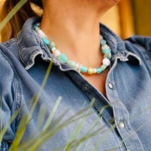 Collier SOLEIL nuance de bleu