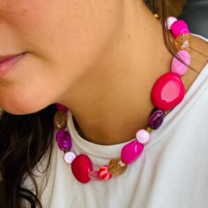 Collier SOLEIL nuance de rose