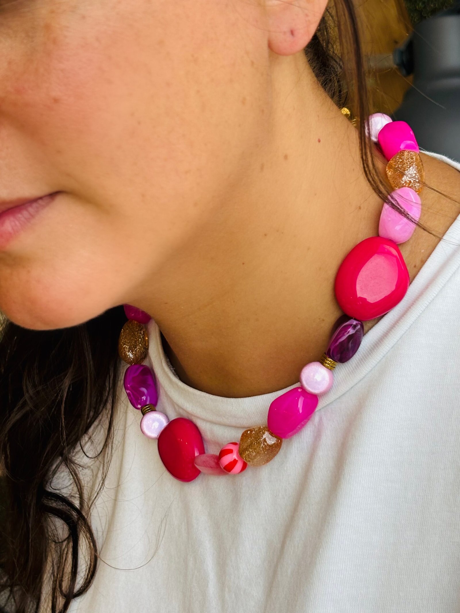 Collier SOLEIL nuance de rose