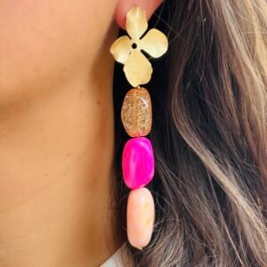 Boucles d'oreilles SOLEIL nuance de rose