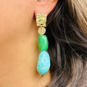 Boucles d'oreilles SOLEIL turquoise, vert