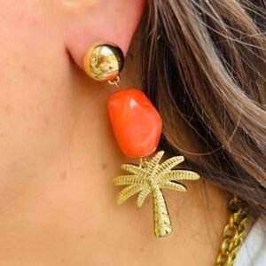 Boucles d'oreilles PALMITOS corail