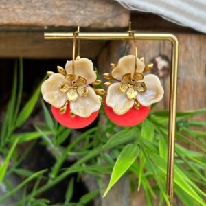 Boucles d'oreilles OPHELIE corail