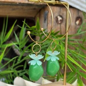 Boucles d'oreilles AMBRE vert