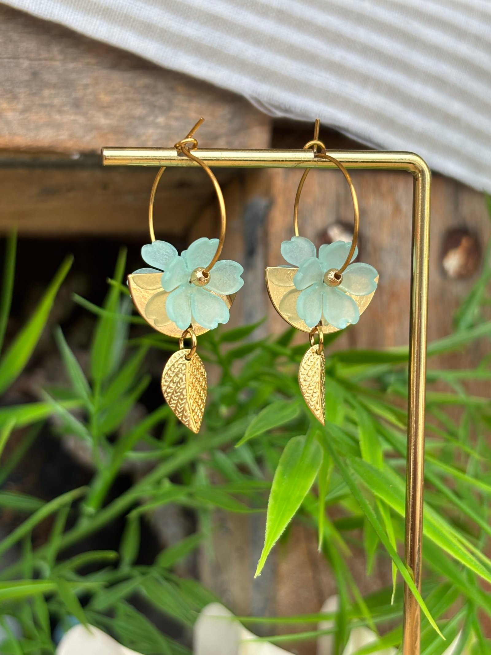 Boucles d'oreilles LIBBIE vert d'eau