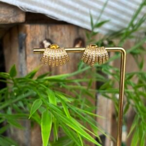 Boucles d'oreilles LAURE strass, doré