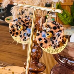 Boucles d'oreilles MIRIAM beige, noir