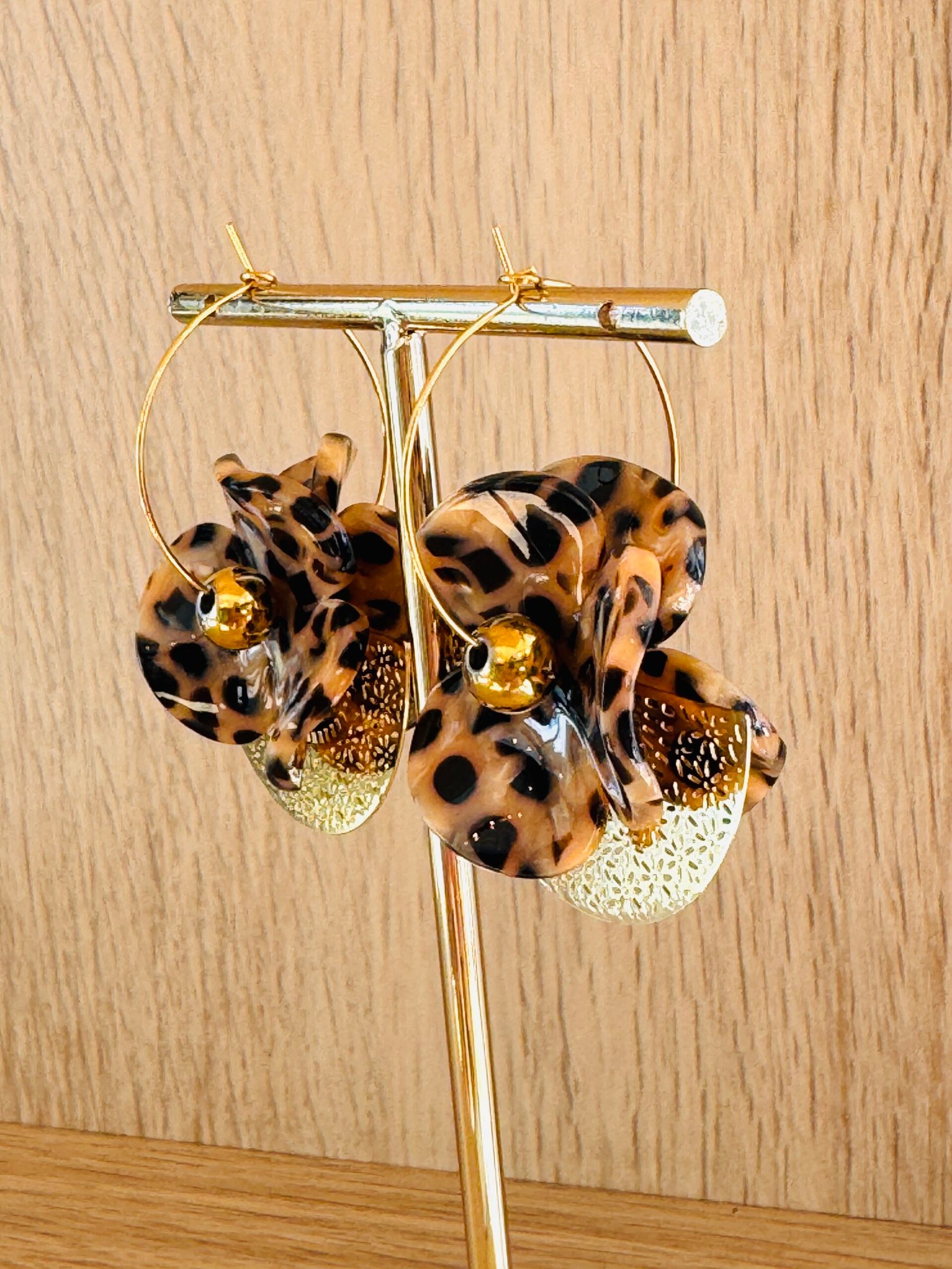Boucles d'oreilles MIRIAM beige, noir – Image 2