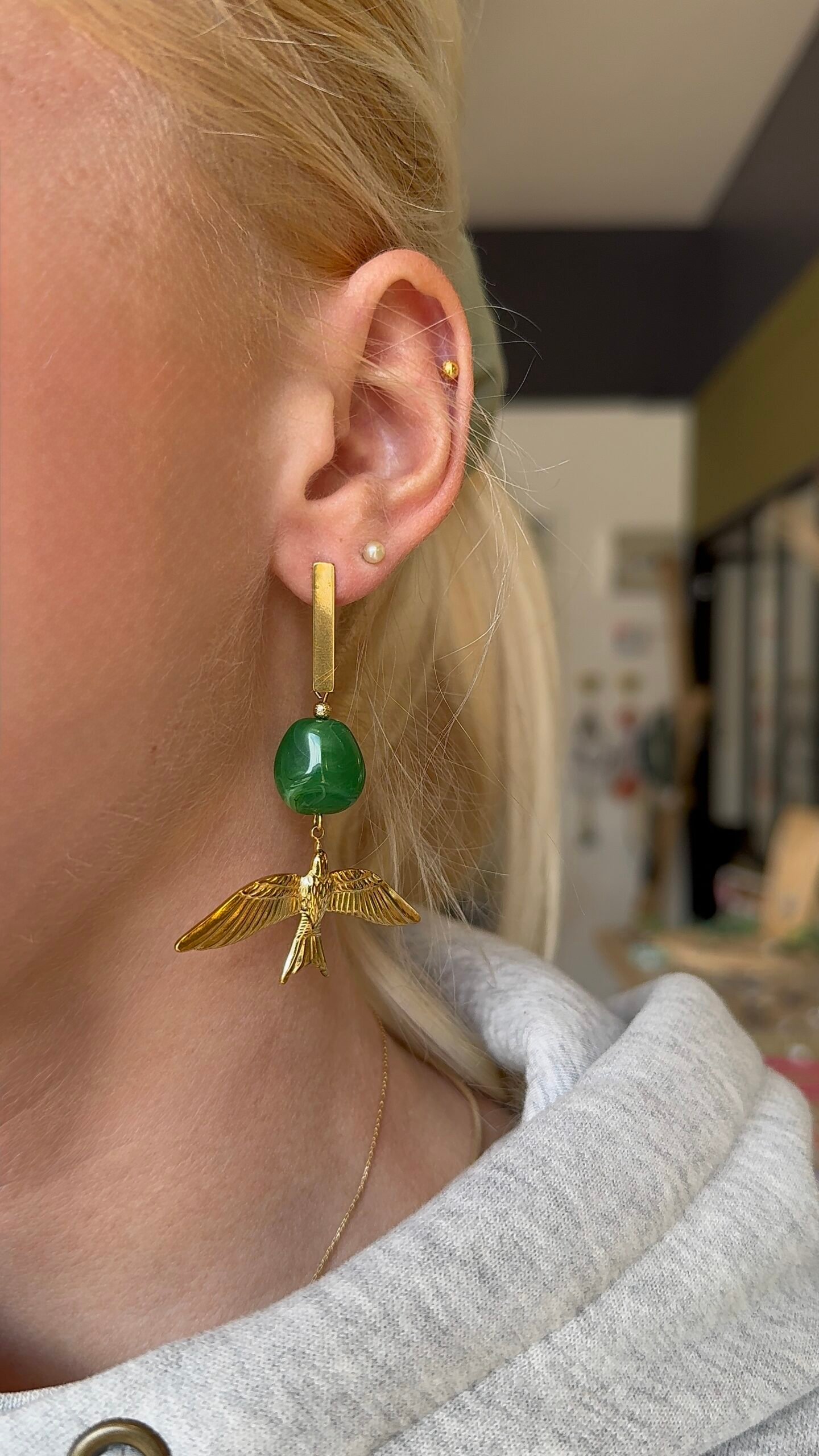 Boucles d'oreilles KATIA vert – Image 2
