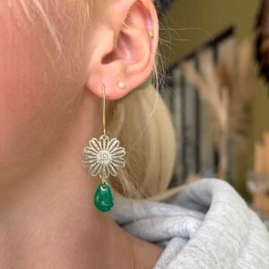 Boucles d'oreilles OEILLET vert
