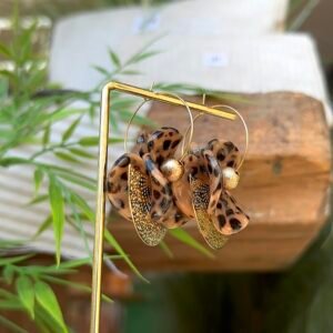 Boucles d'oreilles MIRIAM beige, noir