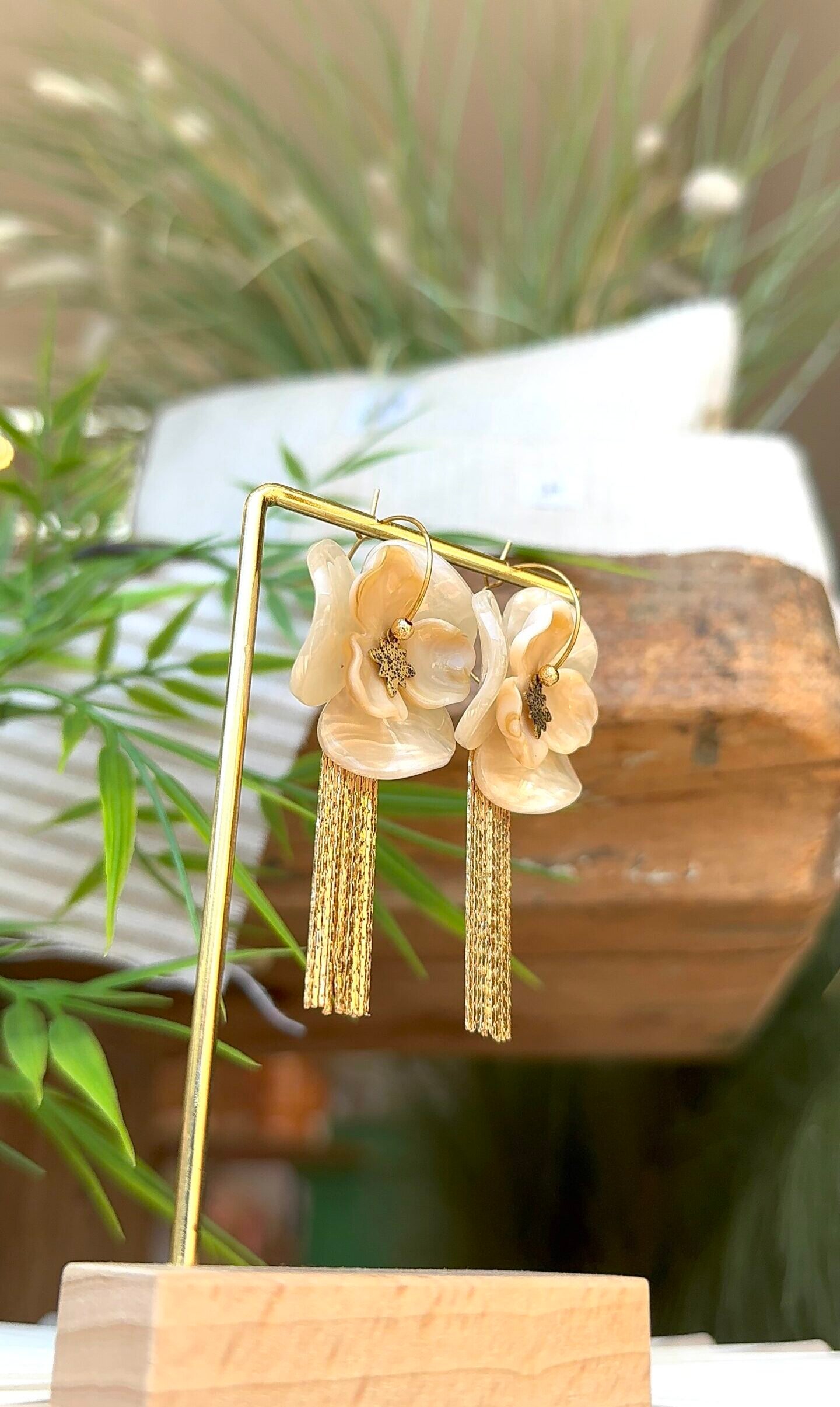 Boucles d'oreilles KYLIE blanc, crème