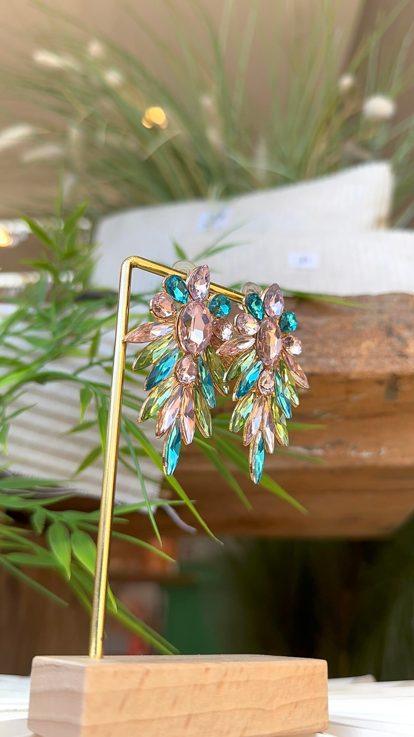 Boucles d'oreilles ODEA bleu, vert