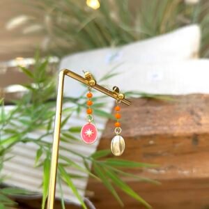 Boucles d'oreilles NAVAE rose, orange