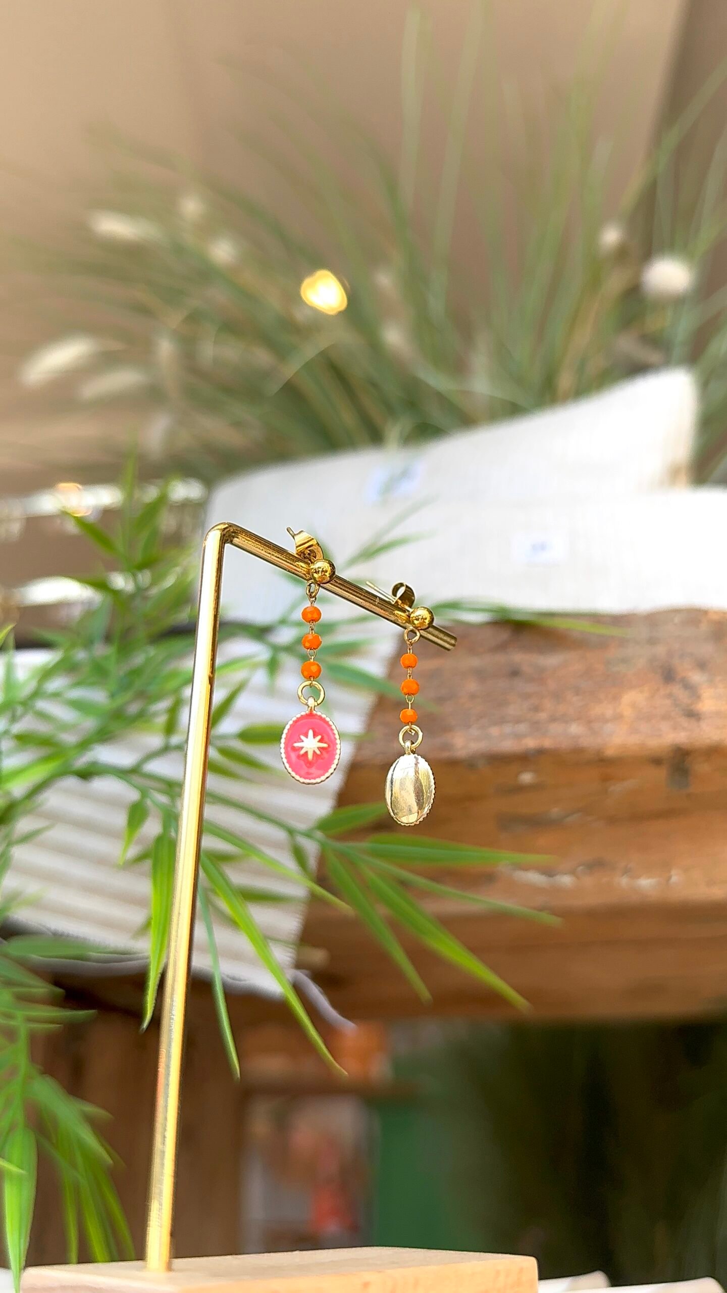 Boucles d'oreilles NAVAE rose, orange