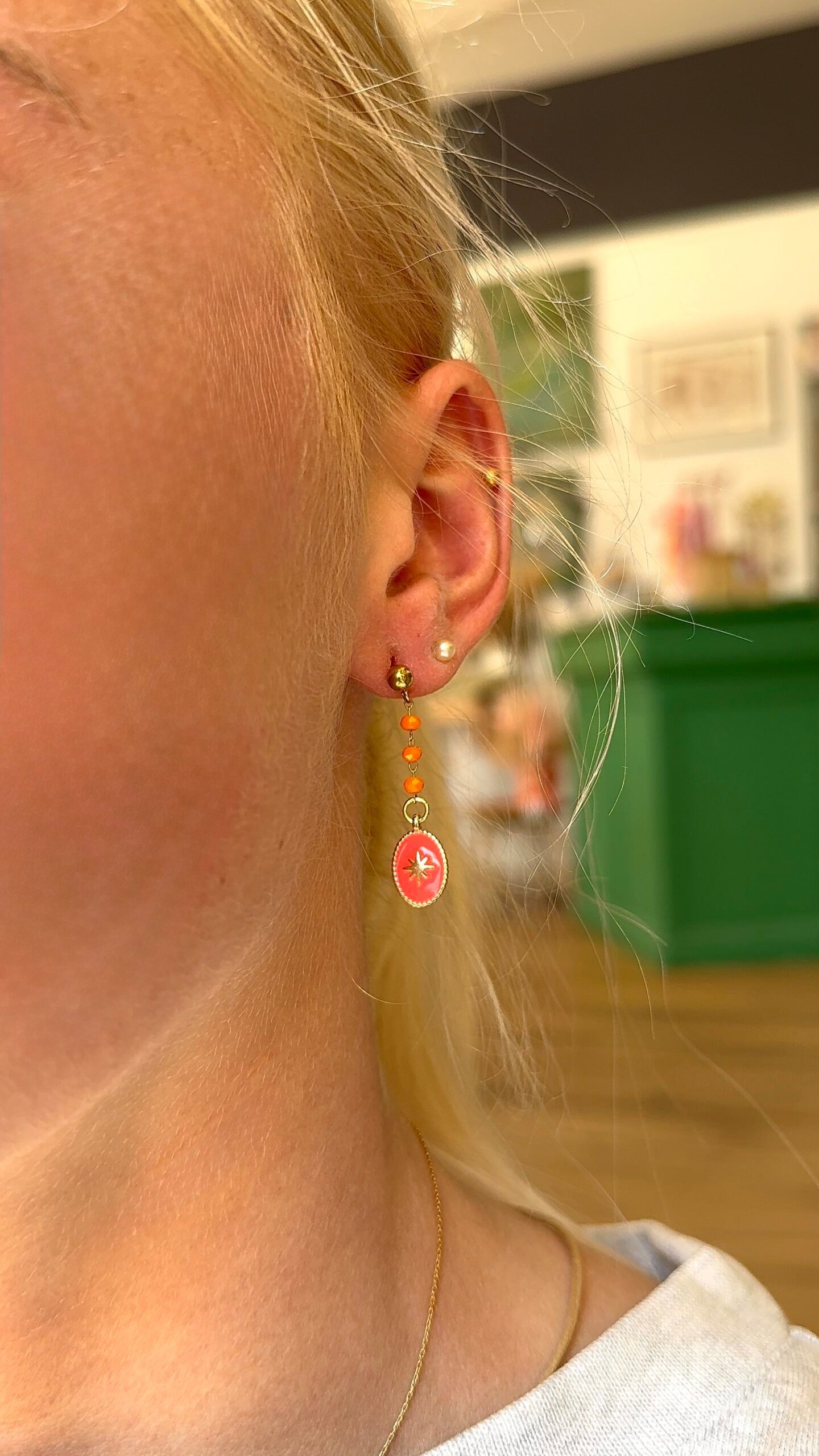 Boucles d'oreilles NAVAE rose, orange – Image 2