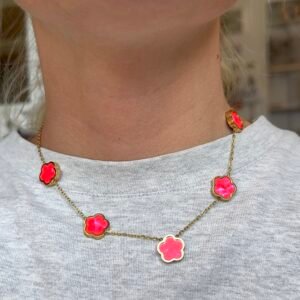 Collier AUDACIEUSE rose multi