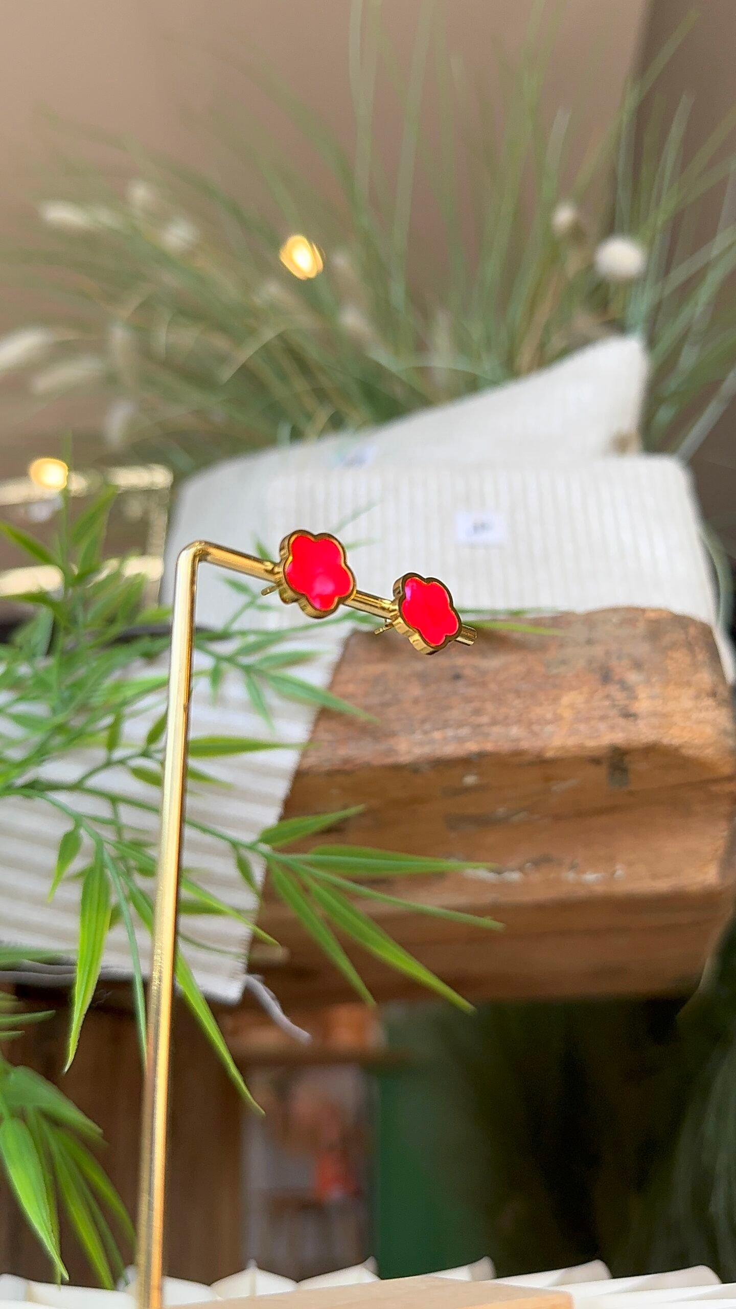 Boucles d'oreilles AUDACIEUSE rose – Image 2