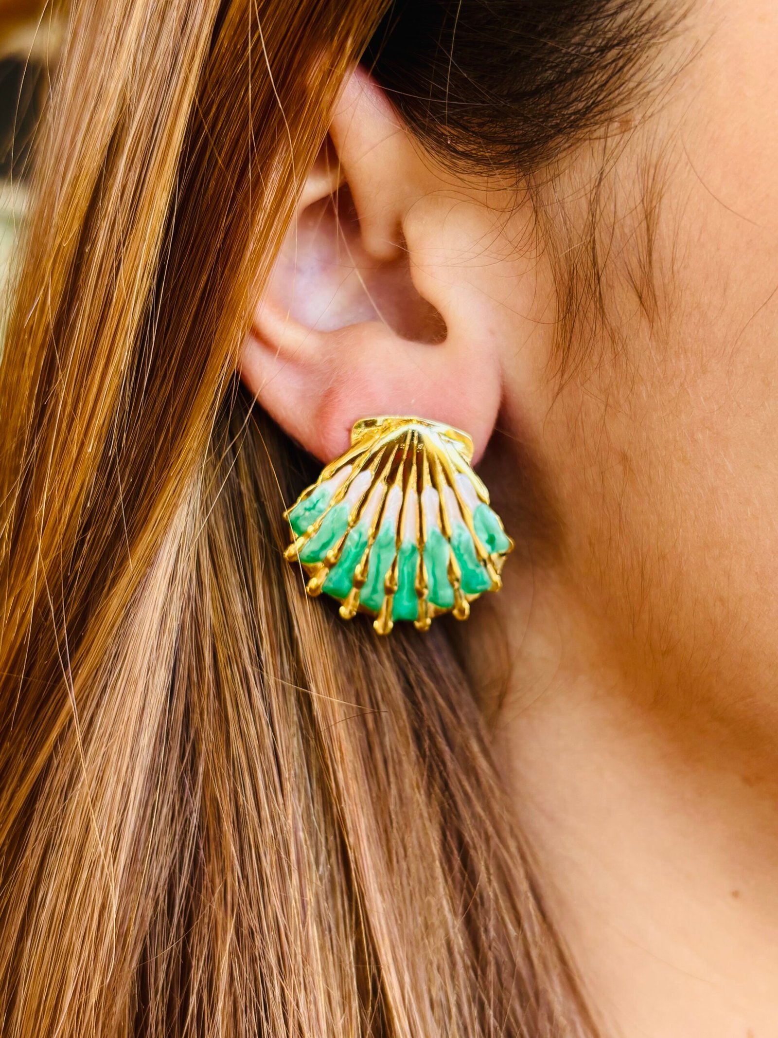Boucles d'oreilles SHELL turquoise