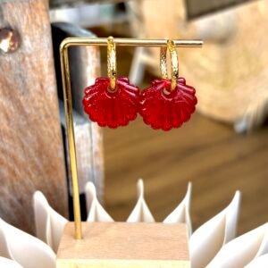 Boucles d'oreilles ARIEL rouge à paillettes