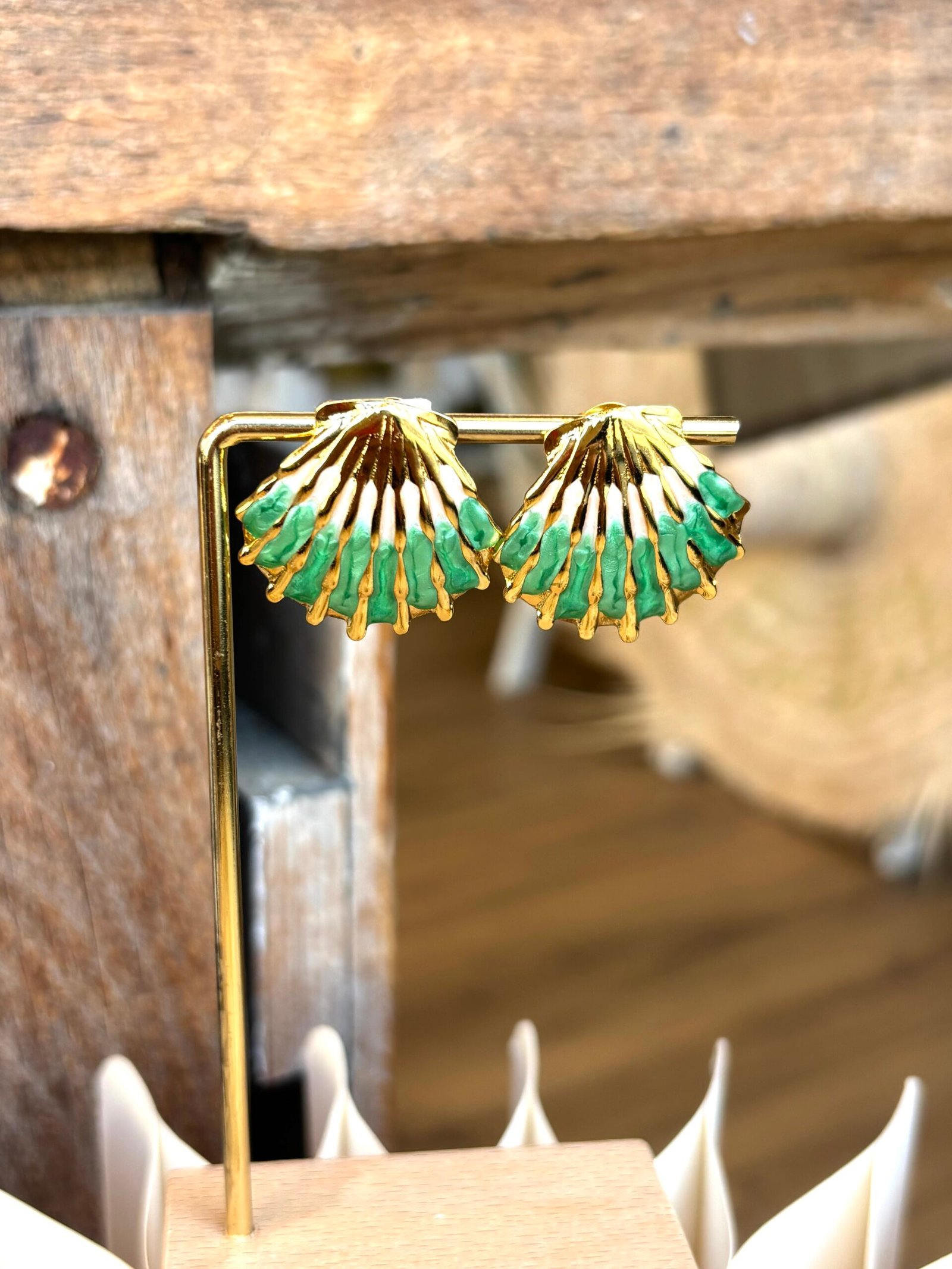 Boucles d'oreilles SHELL turquoise – Image 2