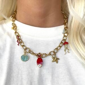 Collier MAYA rouge, bleu