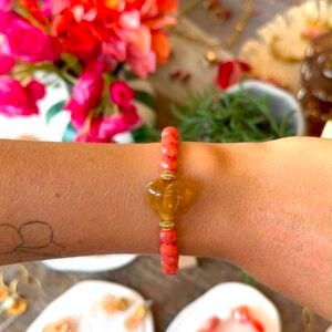 Bracelet MIEL corail, marron
