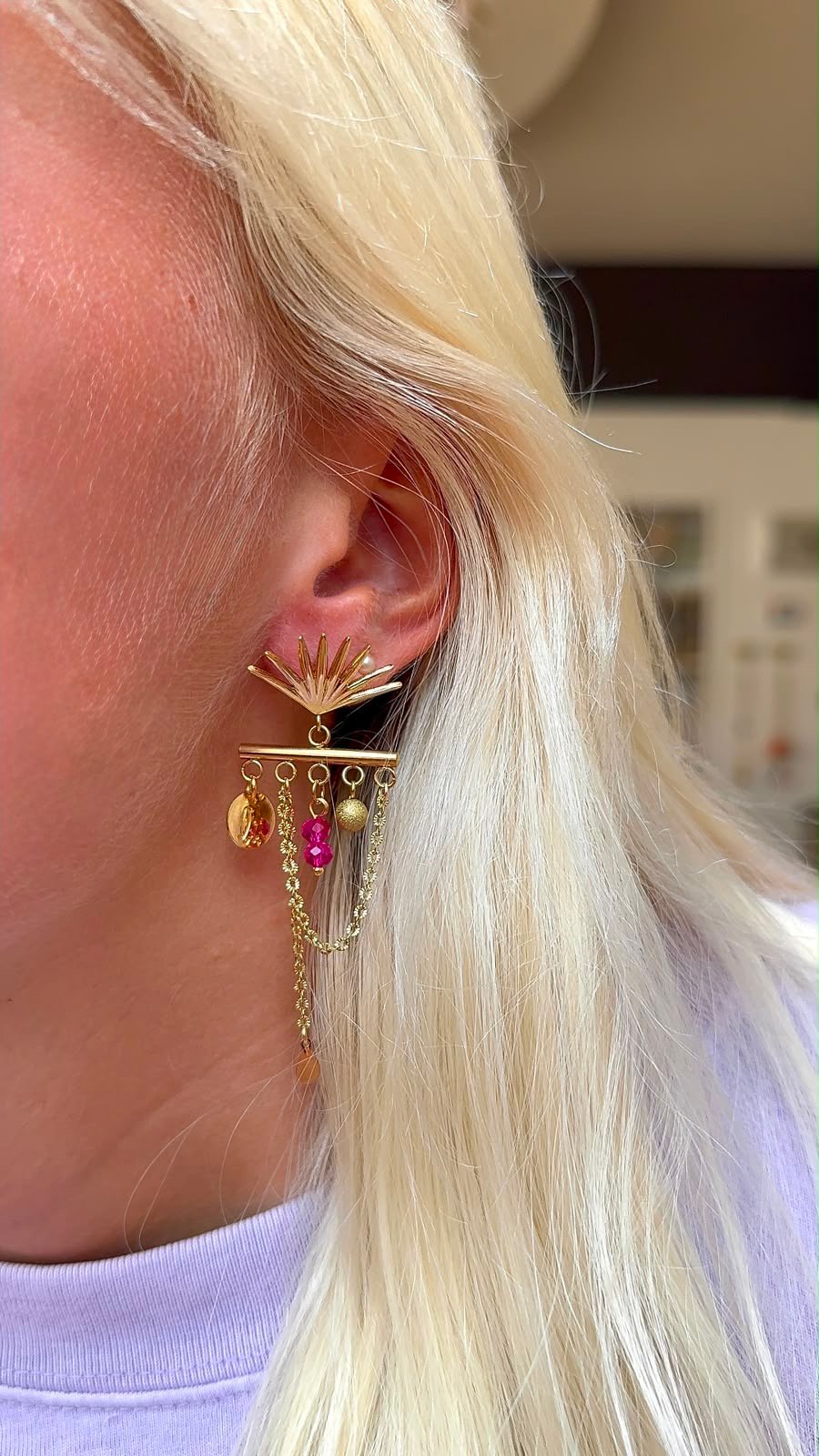 Boucles d'oreilles BEA rose – Image 2