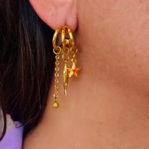 Boucles d'oreilles PAULETTE rose